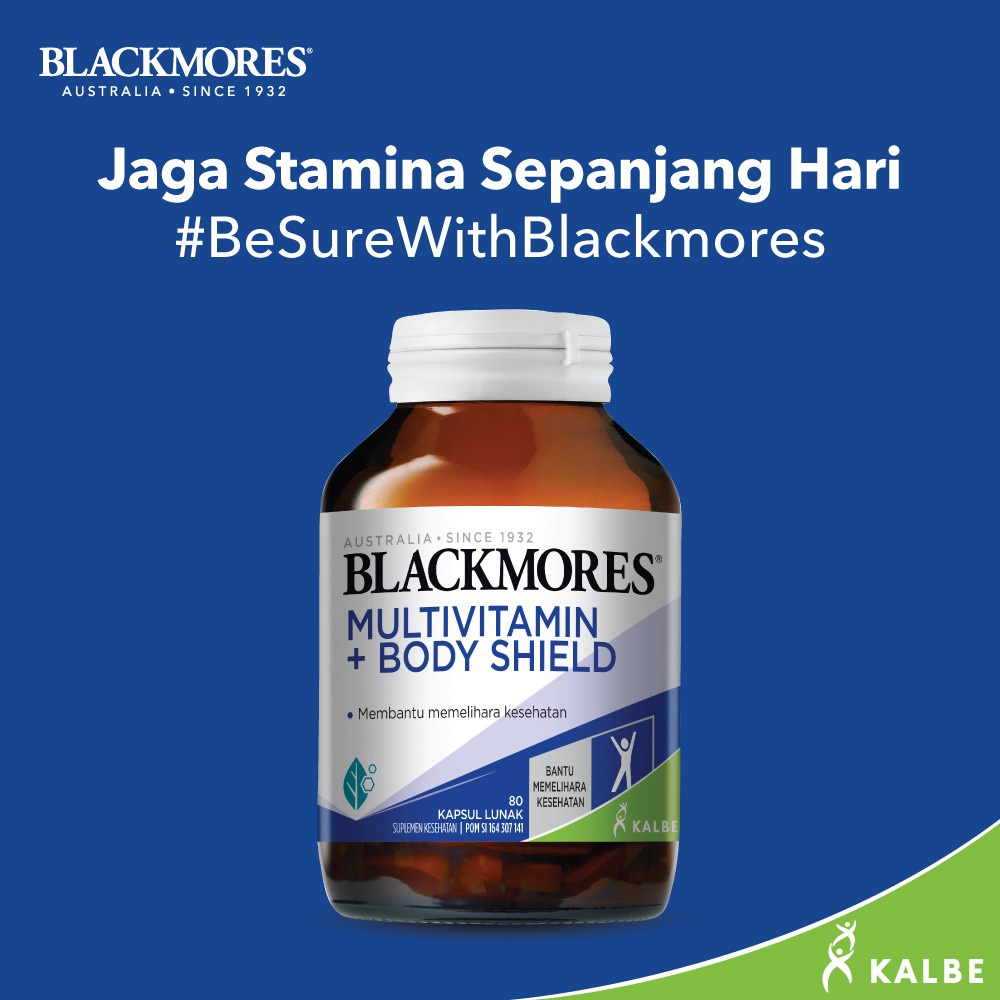 Blackmores Multivitamin + Body Shield - 30 &amp; 80 Kapsul (Sertakan Packing Tambahan - Baca Deskripsi)