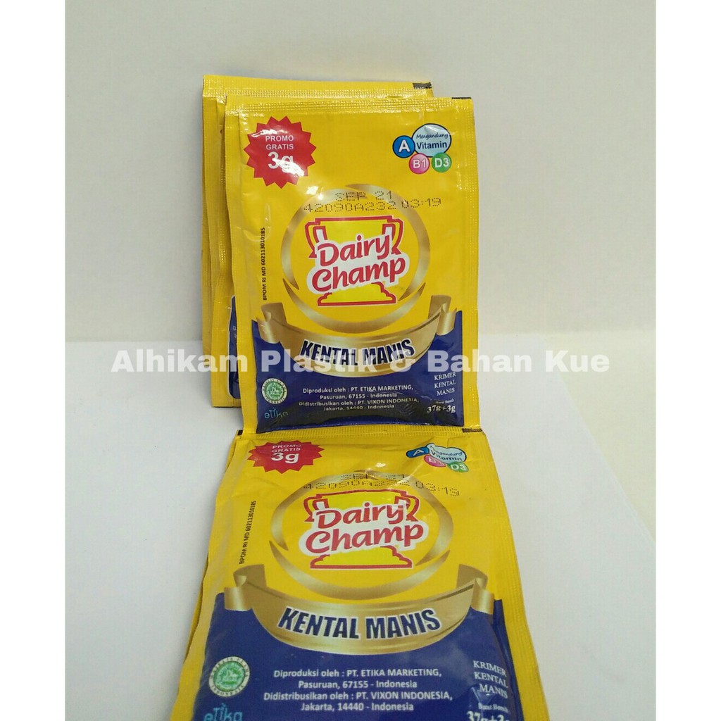 

Susu Dairy Champ Sachet 37gr + 3gr