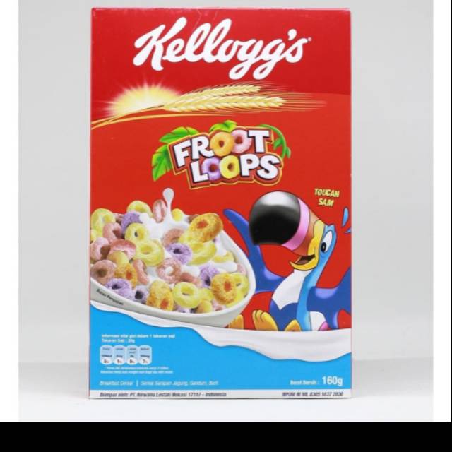 Kelloggs froot loops cerral sarapan gandum jagung barli 160 gram