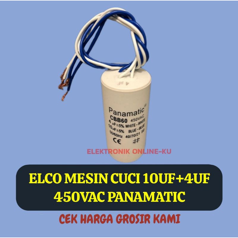 CAPASITOR KAPASITOR MESIN CUCI 10UF 4UF 450VAC PANAMATIC