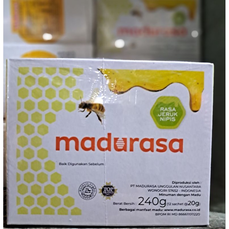 

MADURASA 1 DUS ISI 12 SACHET/ MADU RASA JERUK NIPIS/ MADU MURNI/ MADU MURAH BERKUALITAS