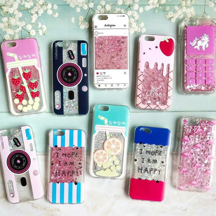 Casing Soft Case oppo F9 Water Glitter Oppo A3s, F9, Realme C1, Realme 2 Pro Case Aquarium