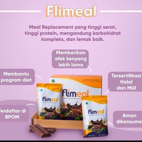 Orginal Flimeal (Meal Replacement) by Flimty - 1 Box (isi 12 sachet) - Coklat