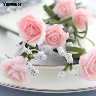 1 Buket Bunga Rose Model  Imitasi Bahan Foam untuk Dekorasi  