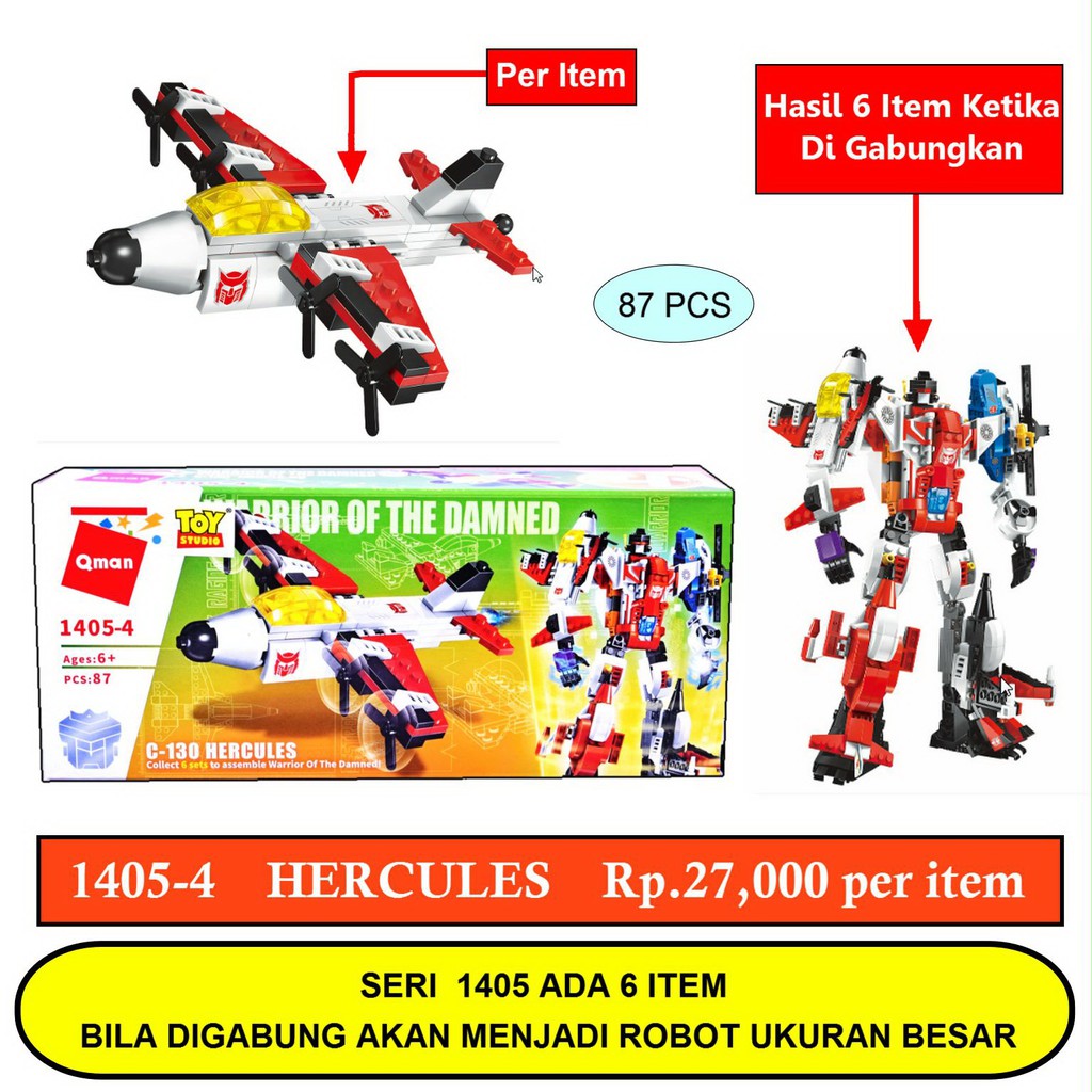 1405-4 QMAN ROBOT WARRIOR OF THE DAMNED MAINAN ANAK BRICK LEGO BALOK SUSUN EDUKATIF