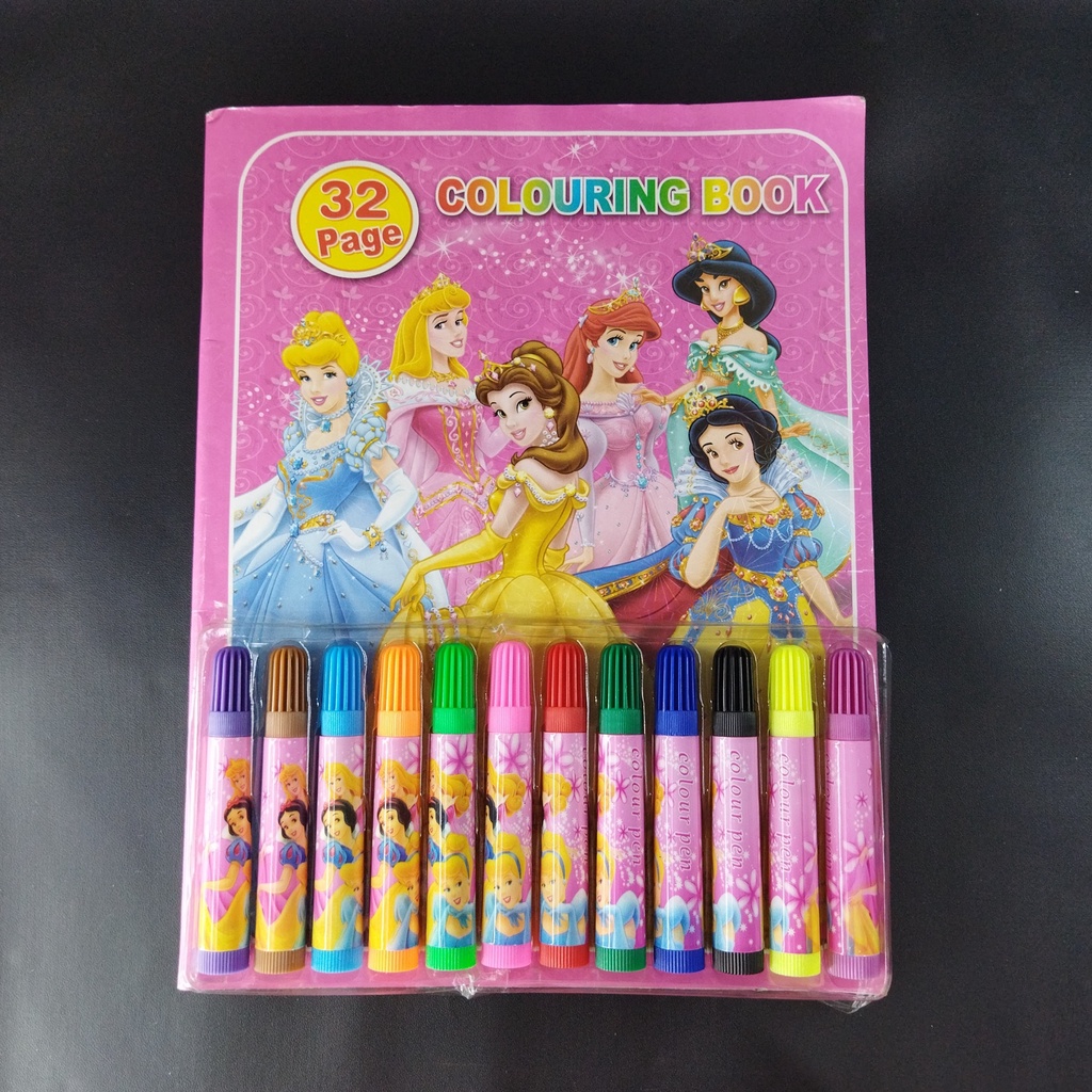 

Buku Mewarnai / Colouring Book + Spidol motif Karakter