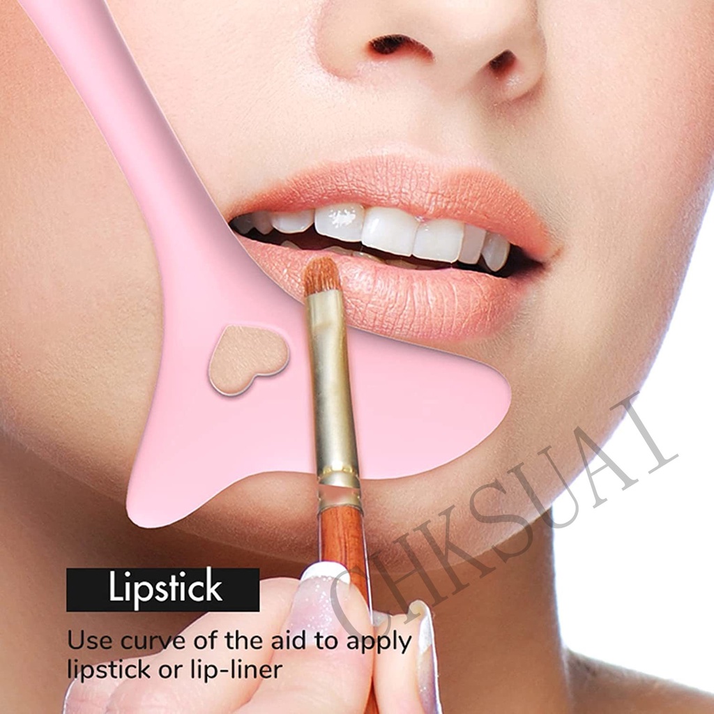 Alat Bantu Gambar Eyeliner / Maskara / Lipstick Bahan Silikon Reusable Untuk Makeup / Kosmetik Wanita