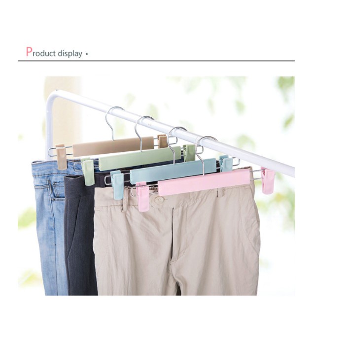 Hanger baju jepit bahan plastik / Gantungan baju dan celana / Gantungan Hanger dua Jepit Serbaguna