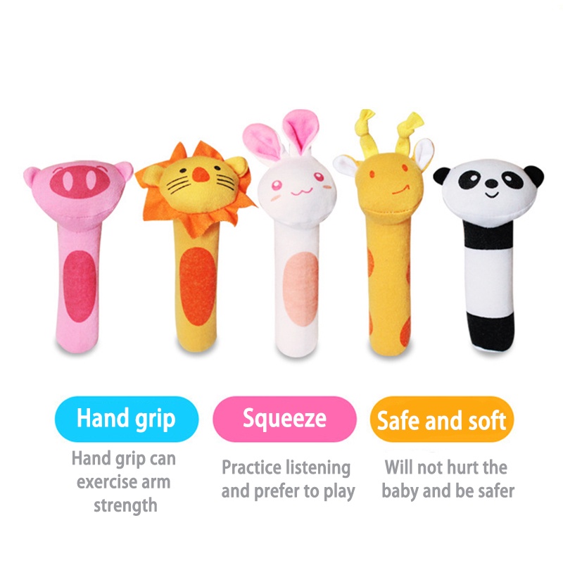 Mainan Bayi /Animal Rattle- Plushie Doll/ Mainan Bayi rattle stick / Mainan Tangan Bayi totall