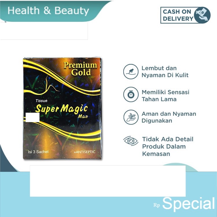 Tissue / Tisu Super Magic Man Premium Gold Isi 3 Sachet