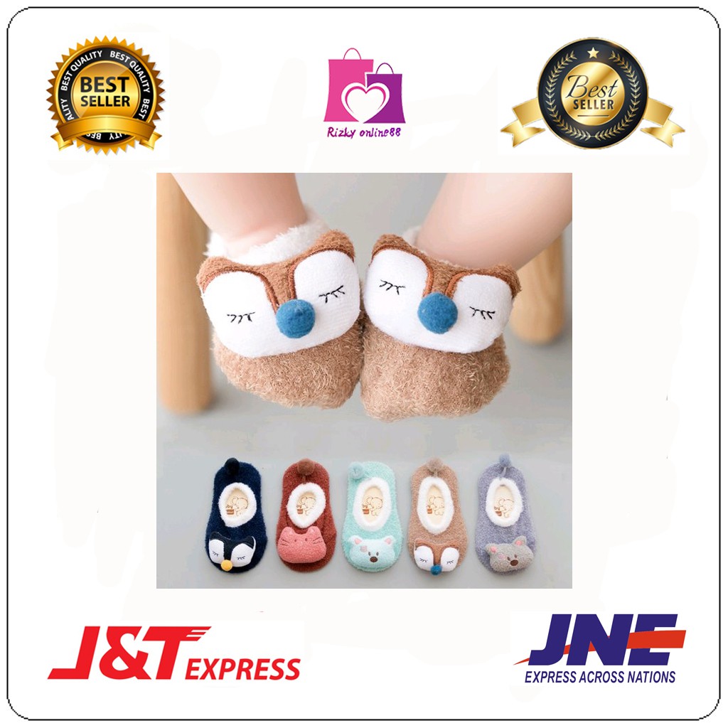 Rizkyonline88 kaus kaki bayi / kaus kaki bulu karakter boneka 3D BB10