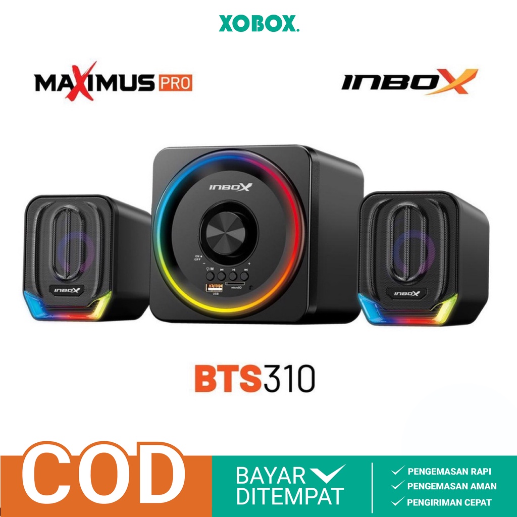 Speaker Subwoofer 2.1 INBOX BTS310 Subwoofer Speaker aktif - AUX dan USB - XOBOX