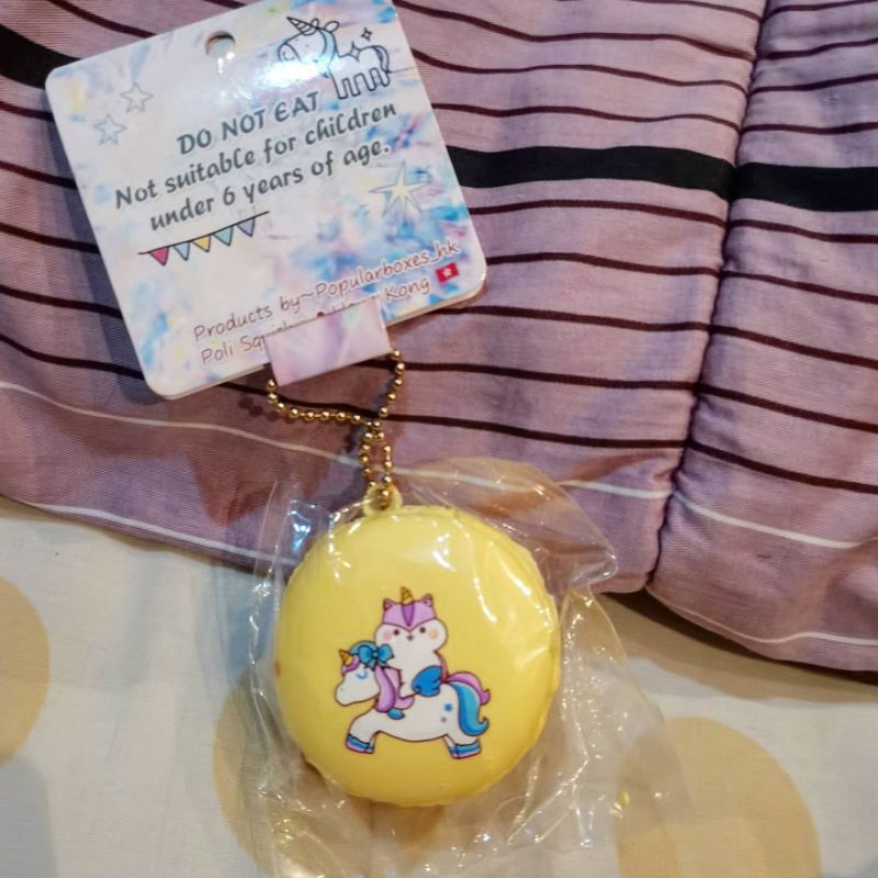 poli riding unicorn sweet Macaron (vanilla) licensed squishy flash sale murah by popularboxes hk
