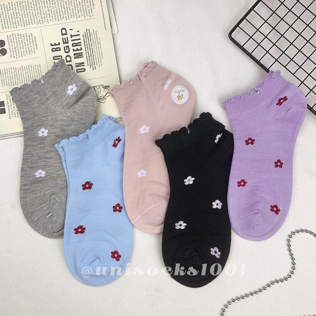 Import Kaos kaki pendek cewe wanita motif tebal  lucu karakter pendek woman socks ankle sock tebal bermotif kualitas premium-4