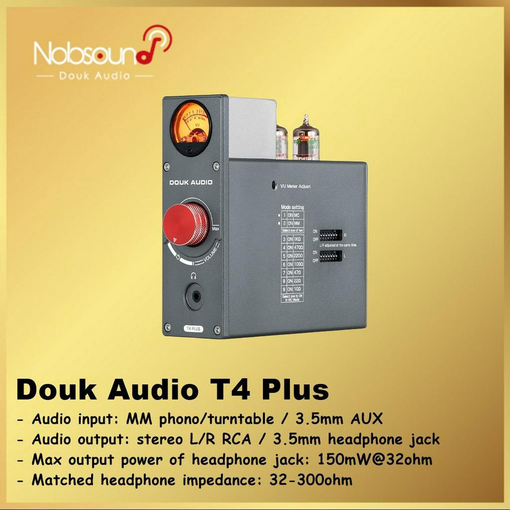 Nobsound Douk Audio T4 Plus T4+ HiFi GE5654 Tube Preamp Amplifier