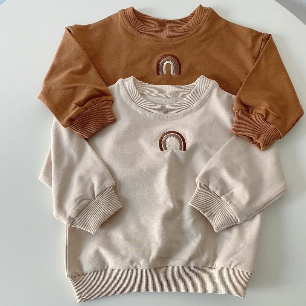 BORDIR SWEATER ANAK PEREMPUAN RAINBOW LITTLE  BORDIR / SWEATER ANAK PEREMPUAN TEBAL / SWEATER ANAK BORDIR