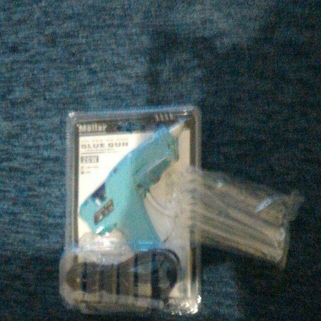 Paket Glue Gun 20 Watt Mollar - Biru & 9 Pcs Refill Stick Lem Tembak