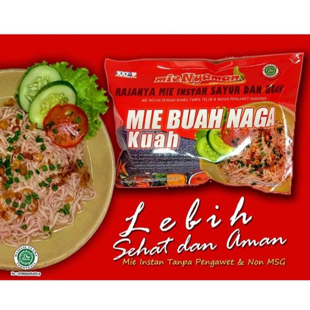 

Mie nyaman buah naga
