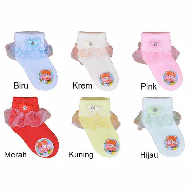 Kaos Kaki Ruffle Renda import (0-12 bulan)