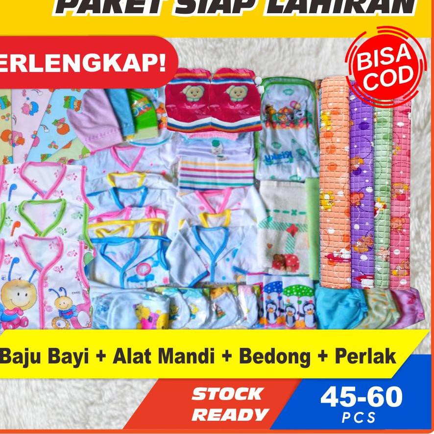 HOT SALE  Paket Lahiran Lengkap (Baju Bayi Baru Lahir + Alat Mandi Bayi + Bedong Bayi + Perlak) Ka