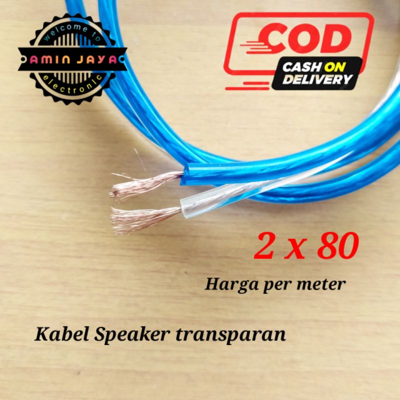 Kabel speaker 2X80 kabel audio transparan 2X80