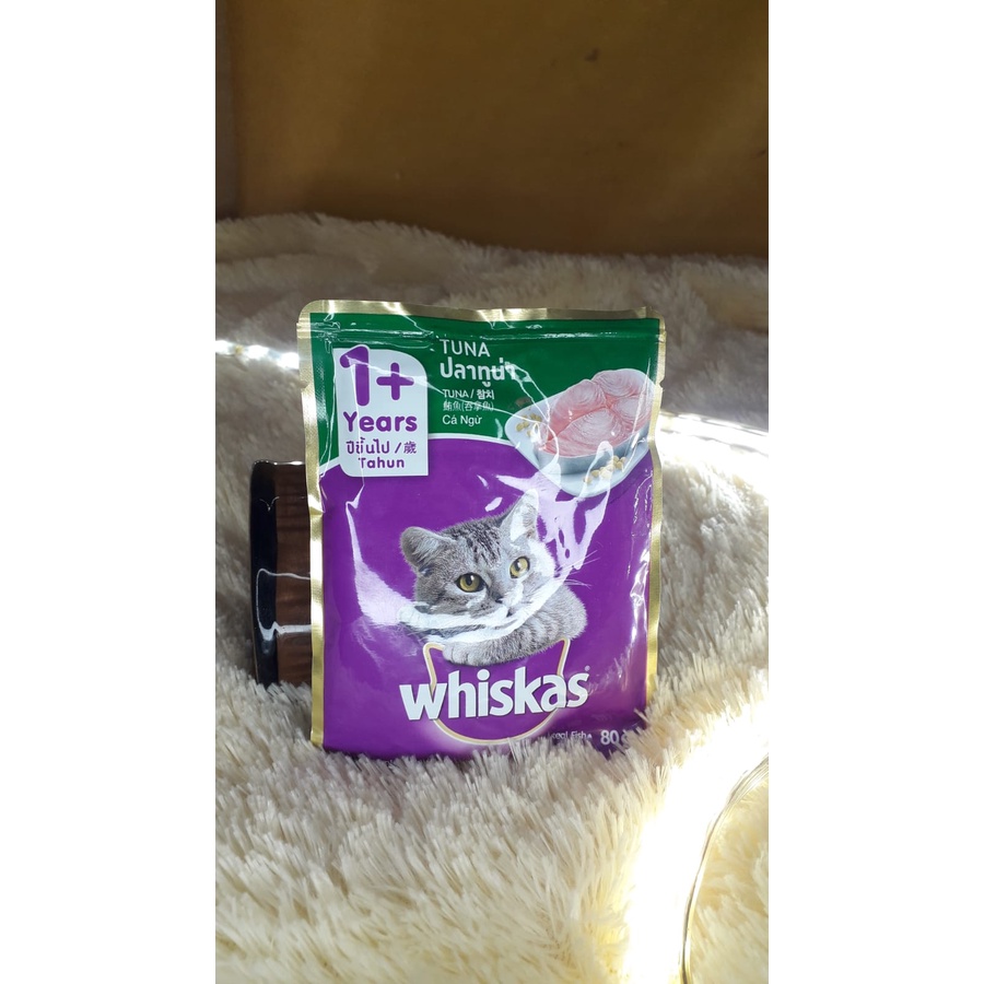 pakan basah / wet food sachet Whiskas 1+ years 80gram