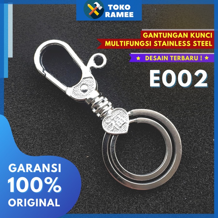 SALE GANTUNGAN KUNCI CARABINER KEYCHAIN STAINLESS PER UNTUK MOTOR HONDA TAS - E002 MODEL LOVE