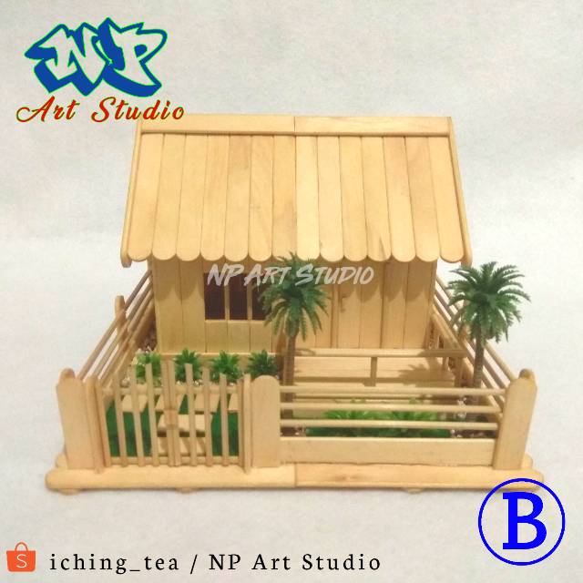  Prakarya  Maket Miniatur Rumah Dari Stik  Es Krim  Shopee 