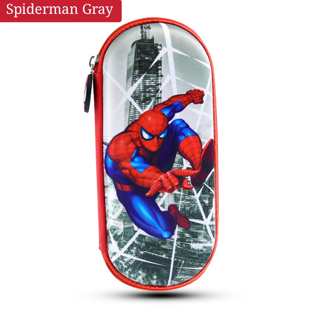 Kotak pensil multi fungsi karakter super hero-Spaiderman Grey