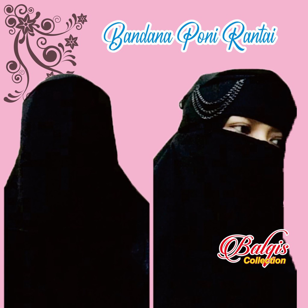 Nikob Bandana Poni Lebar Rantai by Balqis collection