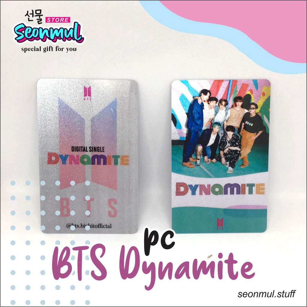 READY STOCK PHOTOCARD BTS DYNAMITE SILVER GLITTER