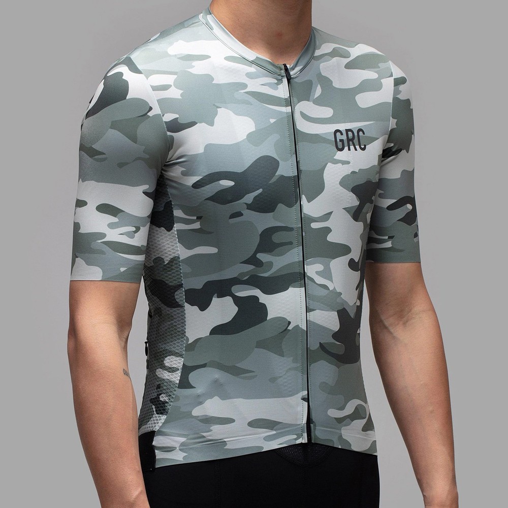 Jersey Sepeda GRC Short Sleeve Cycling Jersey Pro Camo Gray