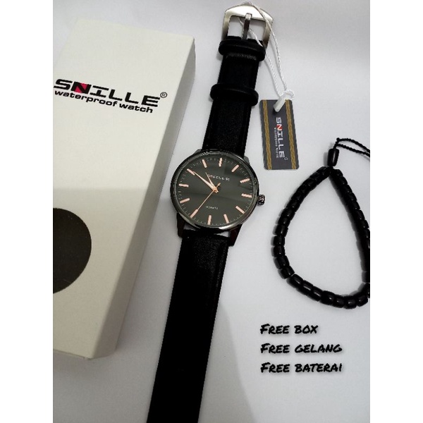 Jam Tangan Cowok Original Snille bahan kulit