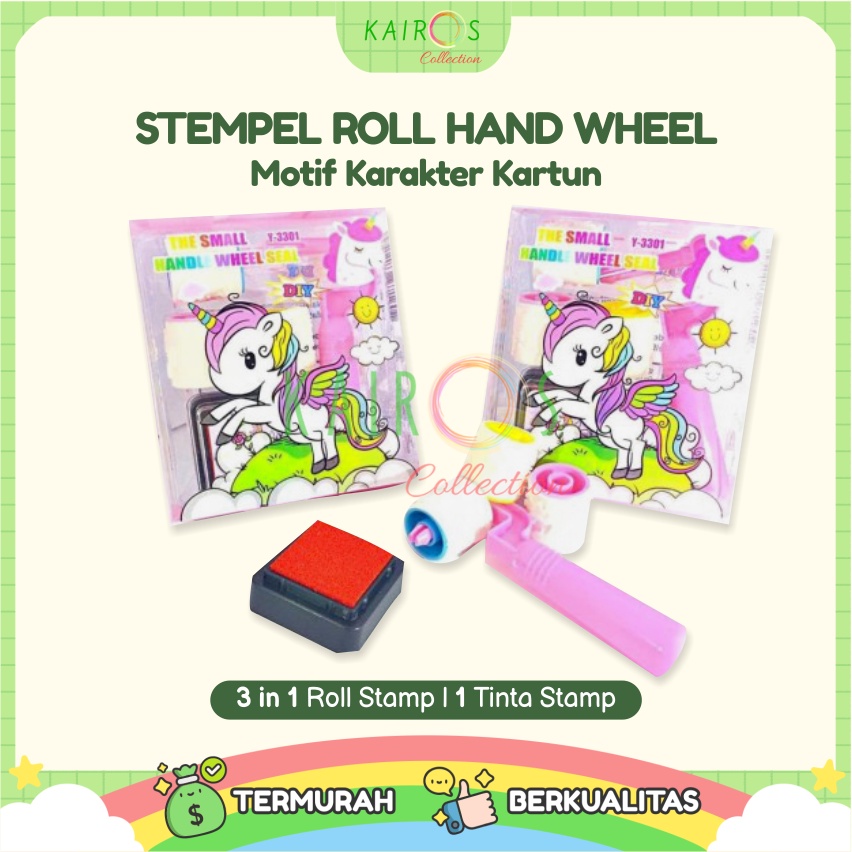 Stamp Handle Wheel Seal Karakter Cap Untuk Anak Stempel Putar Anak - Mainan Stempel Anak