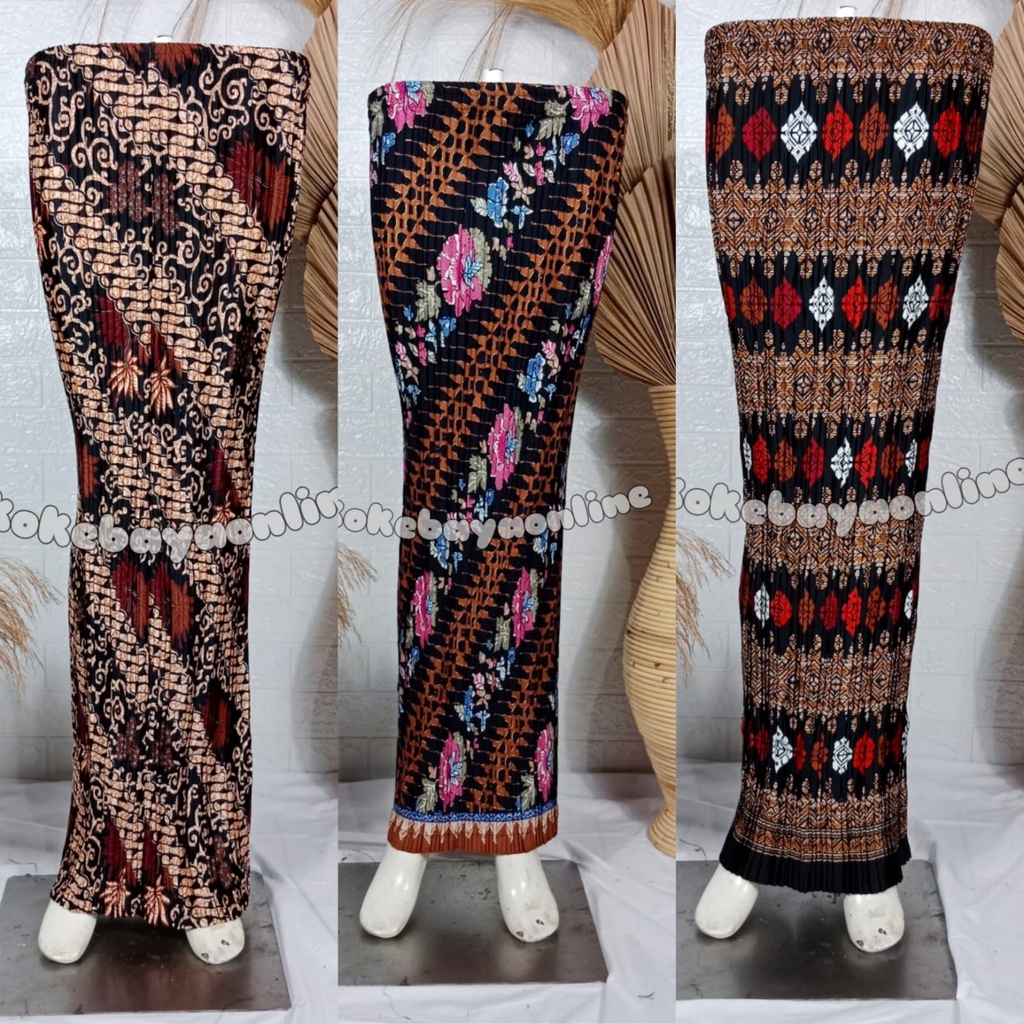 real pict rok plisket batik / rok kebaya plisket batik couple motif terbaru / Rok Batik Plisket Fit 