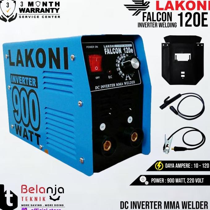 Mesin Las Trafo Lakoni Falcon 120 E 120E Travo Inverter 900 Watt
