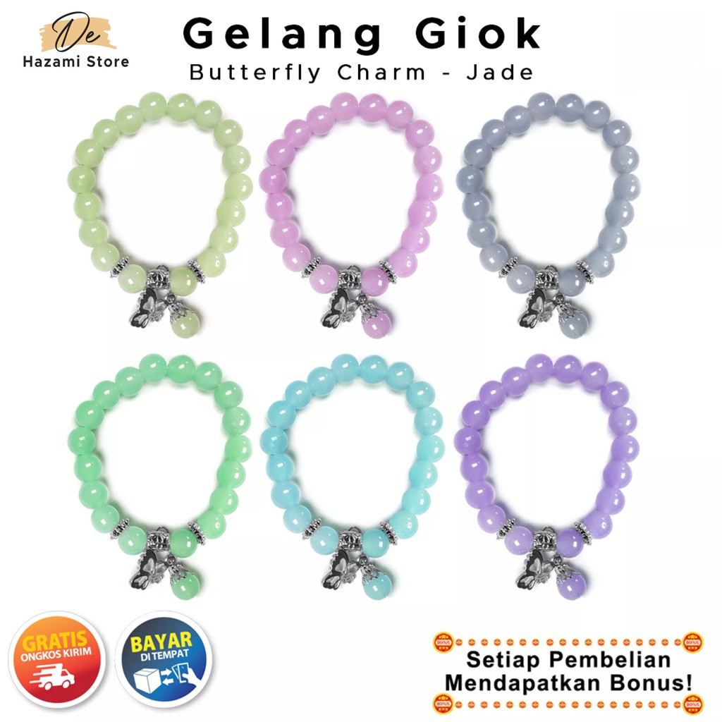 BISA COD Gelang Wanita Kesehatan Giok Hijau Charm Korea Terapi Keren Silver Perak Terbaru 2021