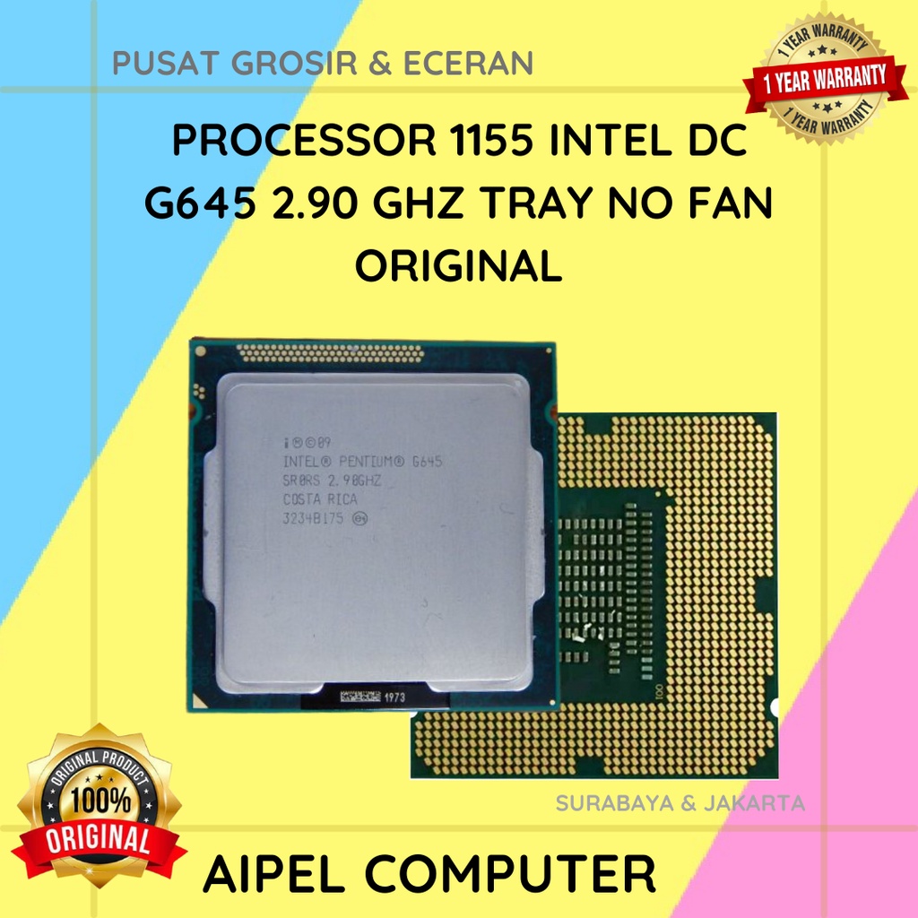 G645 | PROCESSOR 1155 INTEL DC G645 2.90 GHZ TRAY NO FAN ORIGINAL