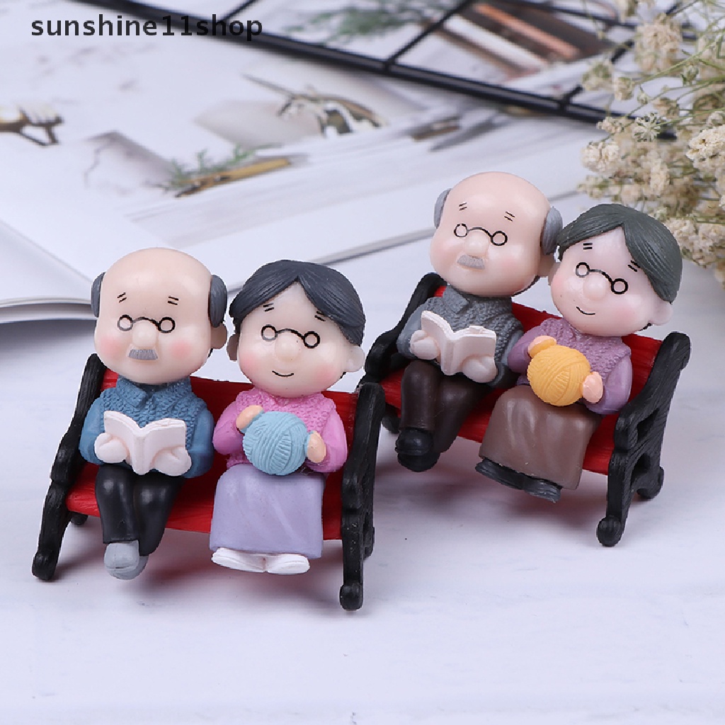 Sho 1 Set Miniatur Kakek Nenek Untuk Dekorasi Rumah Boneka