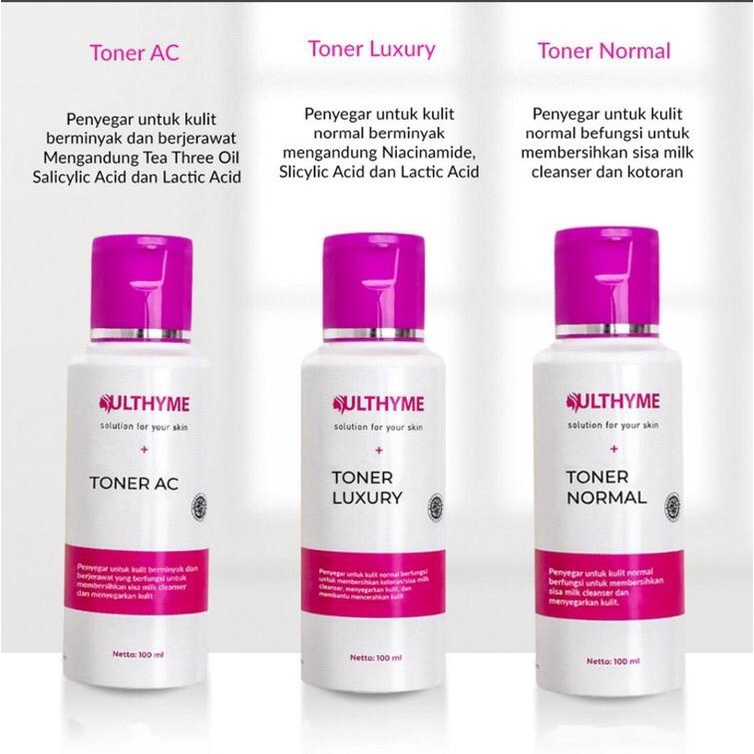 Ulthyme Skincare Toner Luxury Acne Normal Bpom