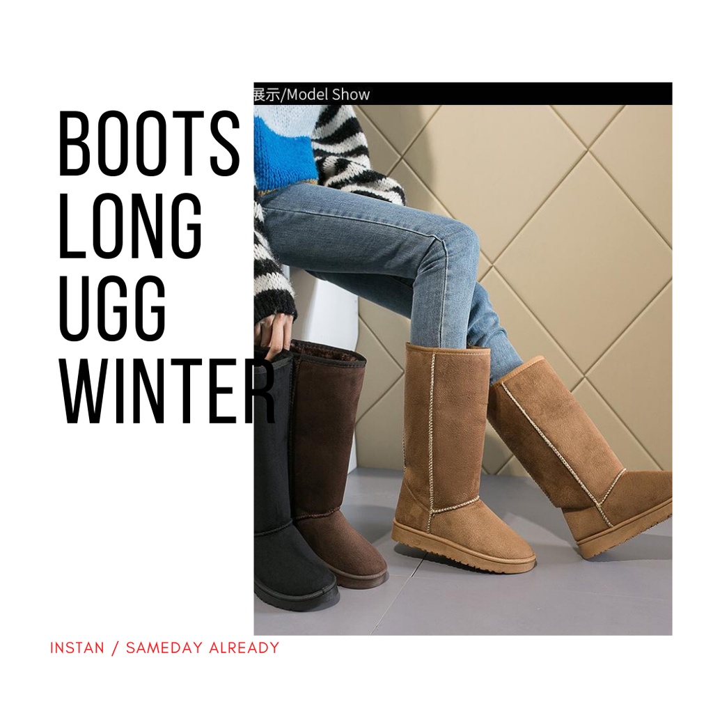 IMPORT Sepatu Boots Winter Pria Wanita Boots Ugg Panjang Sebetis Musim Dingin