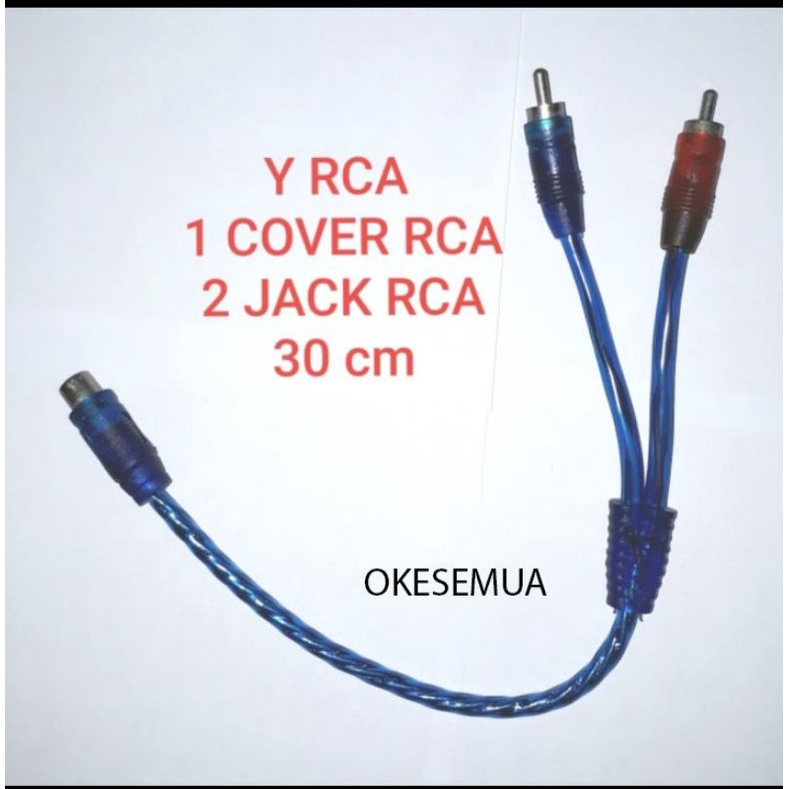 KABEL Y RCA CABANG U/ POWER AUDIO MOBIL Y RCA 1 COVER RCA 2 JACK RCA