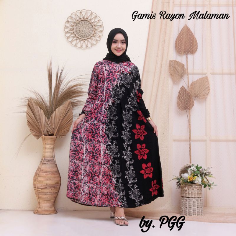 GAMIS RAYON PREMIUM| HOMEY DRESS CANDI MEKAR|GAMIS RAYON ORI|GAMIS