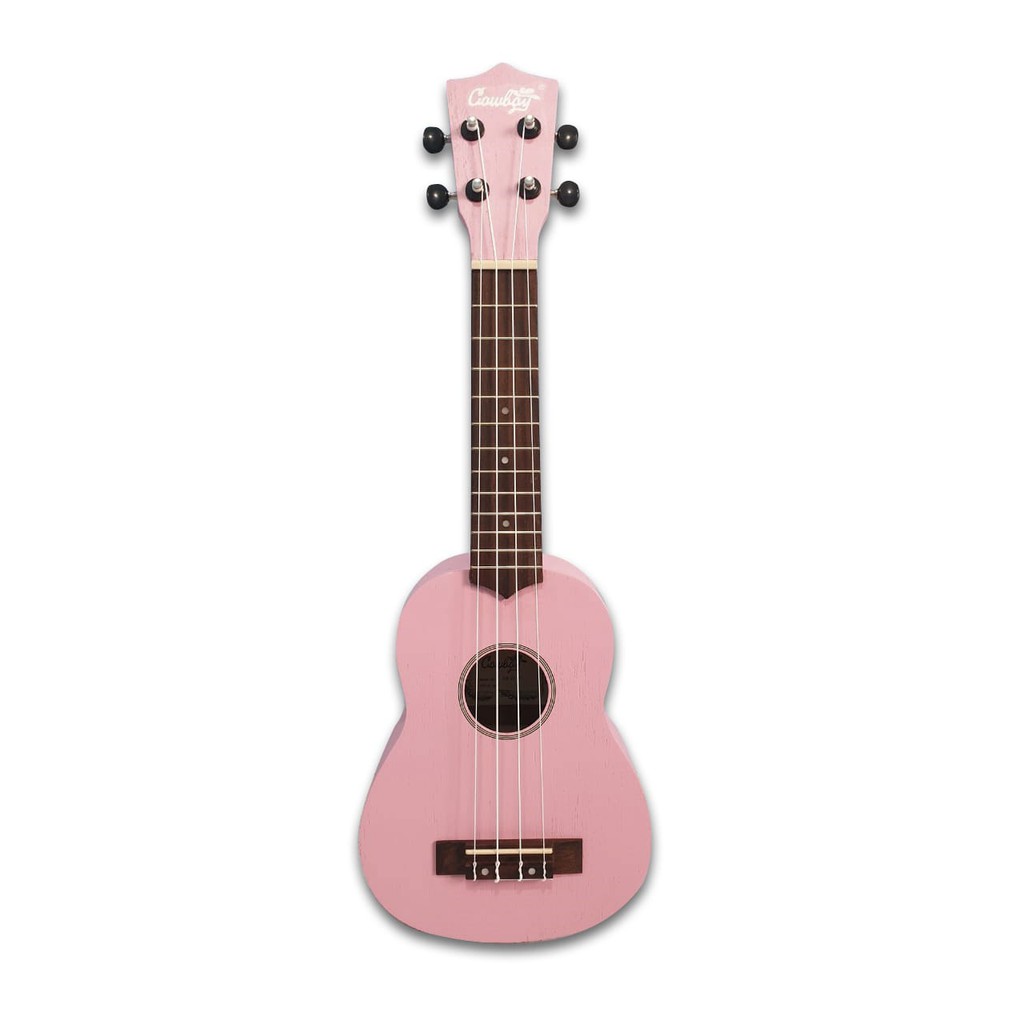 Ukulele Soprano Merk Cowboy Original Tipe UK-21 PK Warna Pink Bonus Tas Senar Pick Murah Jakarta