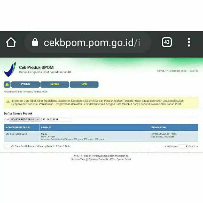 

p4yu Madu Gholiban 1kg BPOM botol timbul tulisan GHOLIBAN