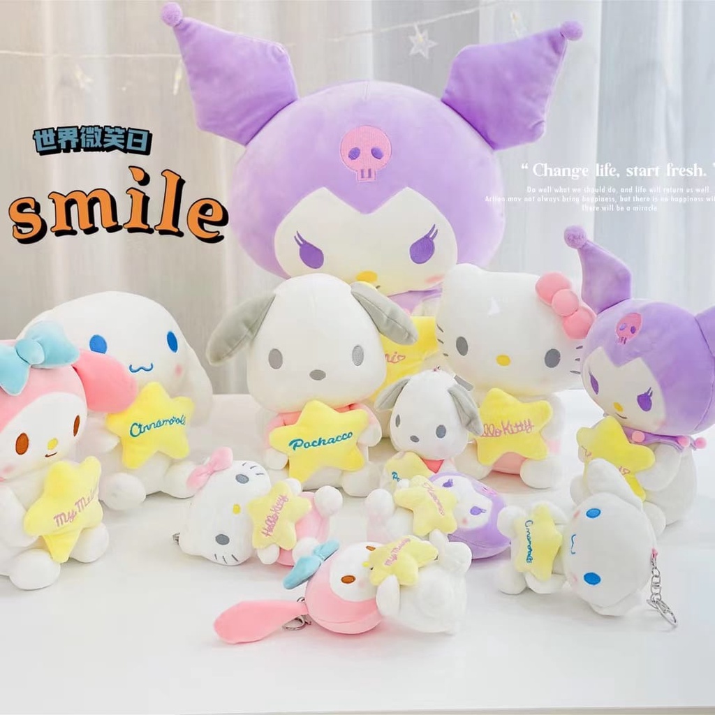 Boneka Cartoon  Pegang Star  Bahan Halus dan Lembut