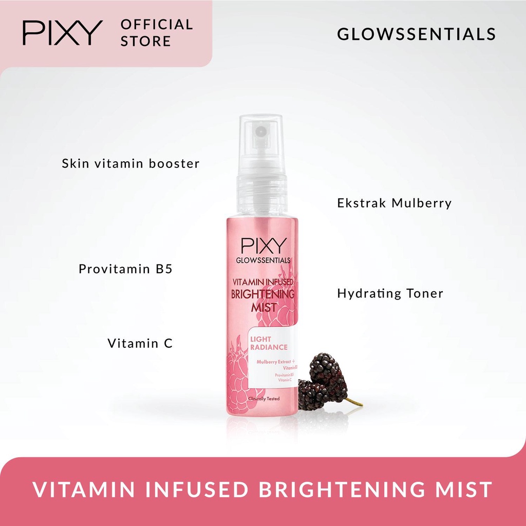 PIXY Glowssentials Series - Protecting Mist / Deep Cleansing Face Wash / Vitamin Infused Brightening Mist /  Infused Micellar Water / Bright Facial Foam Original BPOM