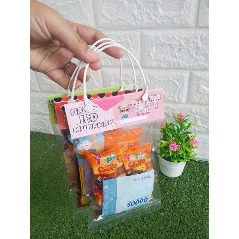 plastik snack lebaran ukuran 12x22 cm