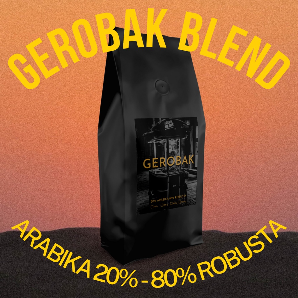 

Kopi Susu Espresso Arabika Robusta Gerobak Blend Biji / Bubuk - 500g