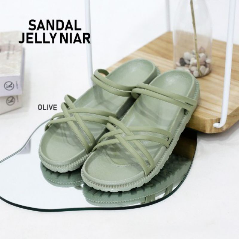 Sandal Jelly NIAR Sandal Wanita Jelly premium Sandal Flat